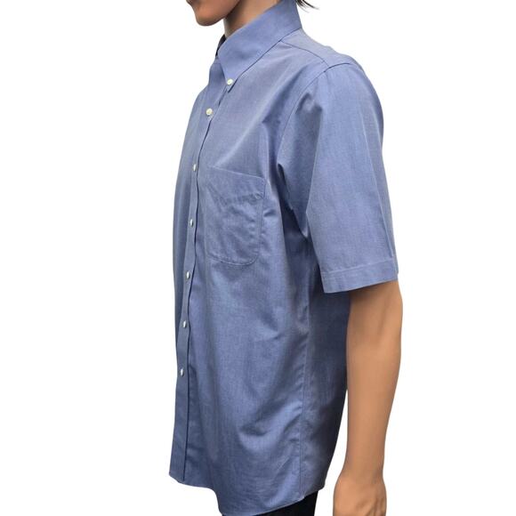 Brooks Brothers 346 Short Sleeve Non-iron The Original Polo Shirt Men 15 Blue - Picture 5 of 14